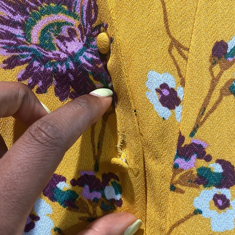 Free People "Lost In You" Yellow Floral Print Midi Dress - Picture 9 of 11